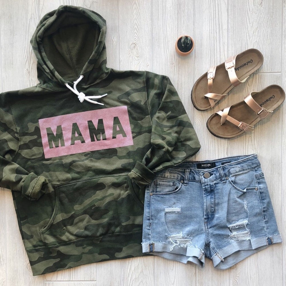 SOLD****MAMA Box Camo Hoodie